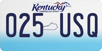 KY license plate 025USQ