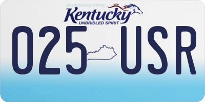 KY license plate 025USR
