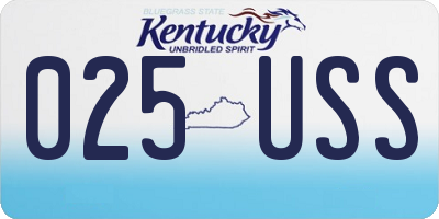 KY license plate 025USS