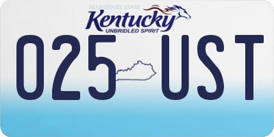 KY license plate 025UST