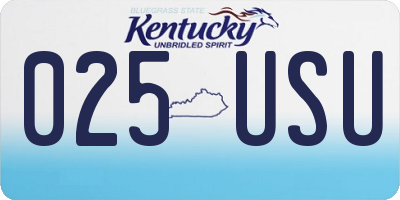 KY license plate 025USU