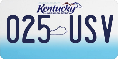 KY license plate 025USV