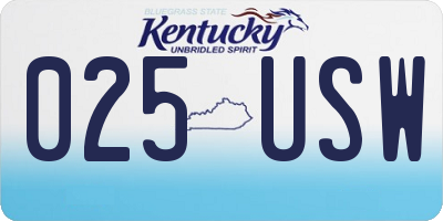 KY license plate 025USW