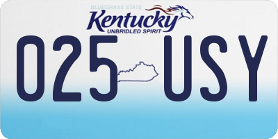 KY license plate 025USY