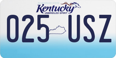 KY license plate 025USZ