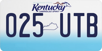KY license plate 025UTB
