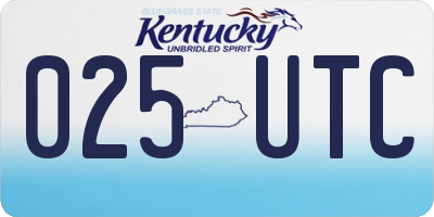KY license plate 025UTC