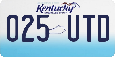 KY license plate 025UTD