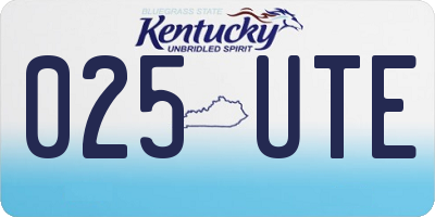 KY license plate 025UTE