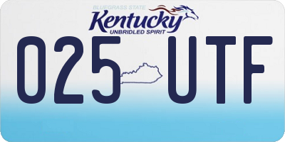 KY license plate 025UTF