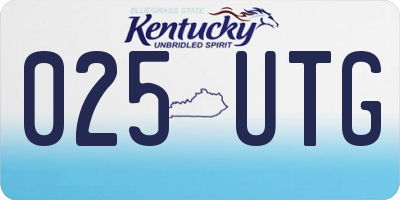 KY license plate 025UTG
