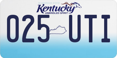 KY license plate 025UTI