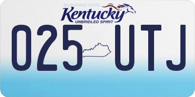 KY license plate 025UTJ