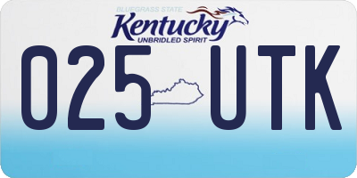 KY license plate 025UTK
