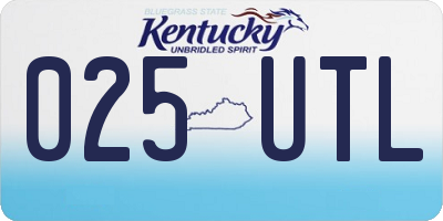 KY license plate 025UTL