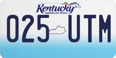 KY license plate 025UTM