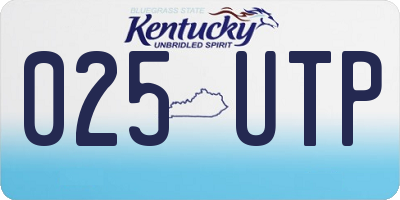 KY license plate 025UTP