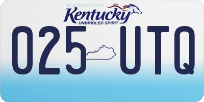 KY license plate 025UTQ