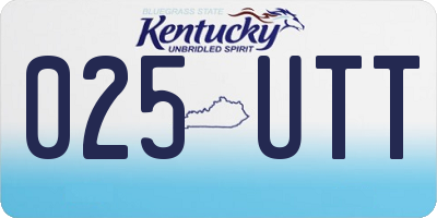 KY license plate 025UTT