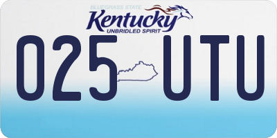 KY license plate 025UTU