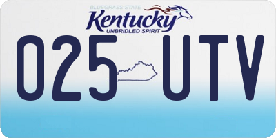 KY license plate 025UTV