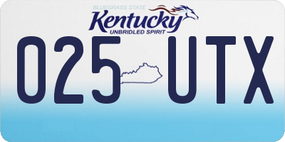 KY license plate 025UTX