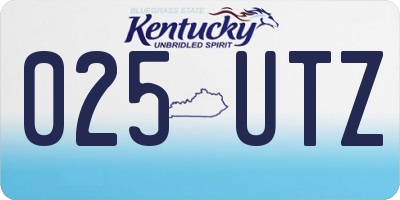 KY license plate 025UTZ