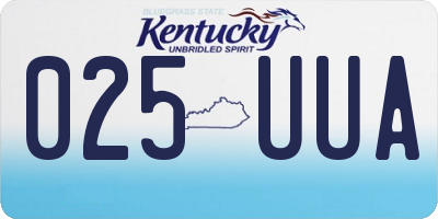 KY license plate 025UUA