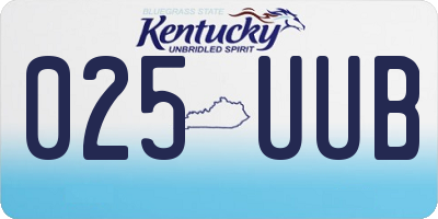 KY license plate 025UUB