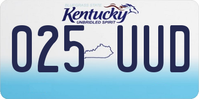 KY license plate 025UUD