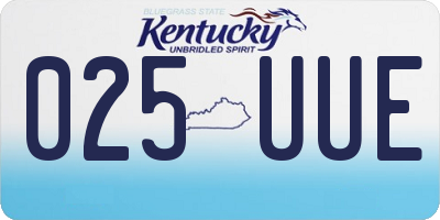 KY license plate 025UUE