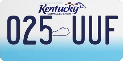 KY license plate 025UUF