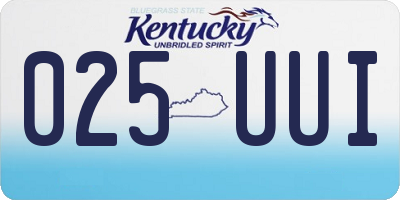 KY license plate 025UUI