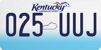 KY license plate 025UUJ