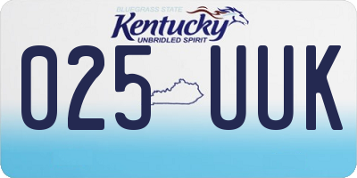 KY license plate 025UUK