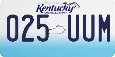 KY license plate 025UUM