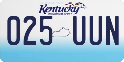 KY license plate 025UUN