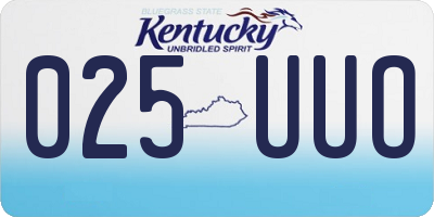 KY license plate 025UUO