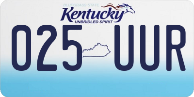 KY license plate 025UUR