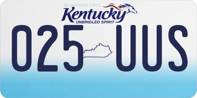 KY license plate 025UUS