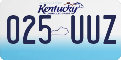 KY license plate 025UUZ
