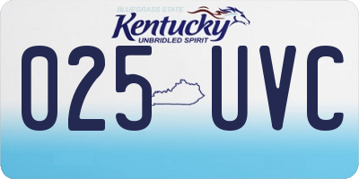 KY license plate 025UVC