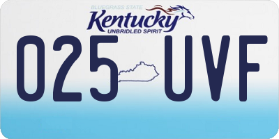 KY license plate 025UVF