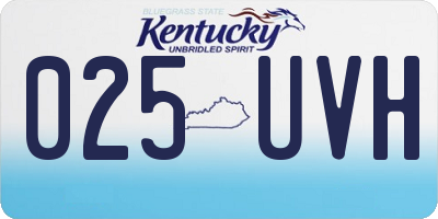 KY license plate 025UVH