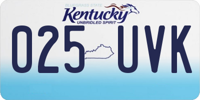 KY license plate 025UVK