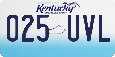 KY license plate 025UVL