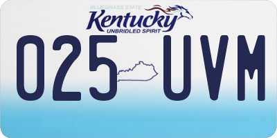 KY license plate 025UVM