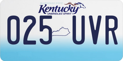 KY license plate 025UVR