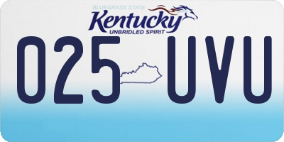 KY license plate 025UVU