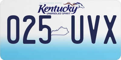 KY license plate 025UVX